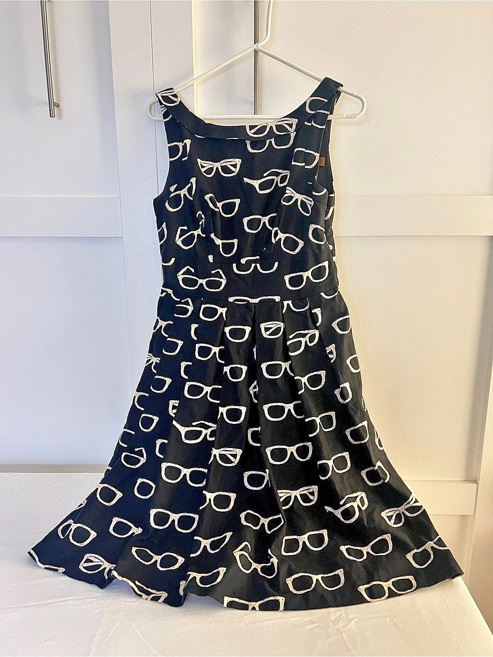 Eva Franco Glasses Addison Dress Maxi Black & Cream Size 6